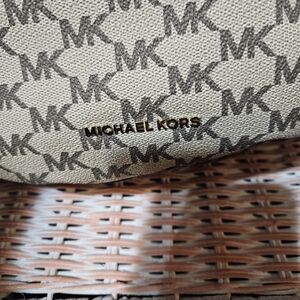 Michael Kors Cream and Brown Signature Shoulder Bag